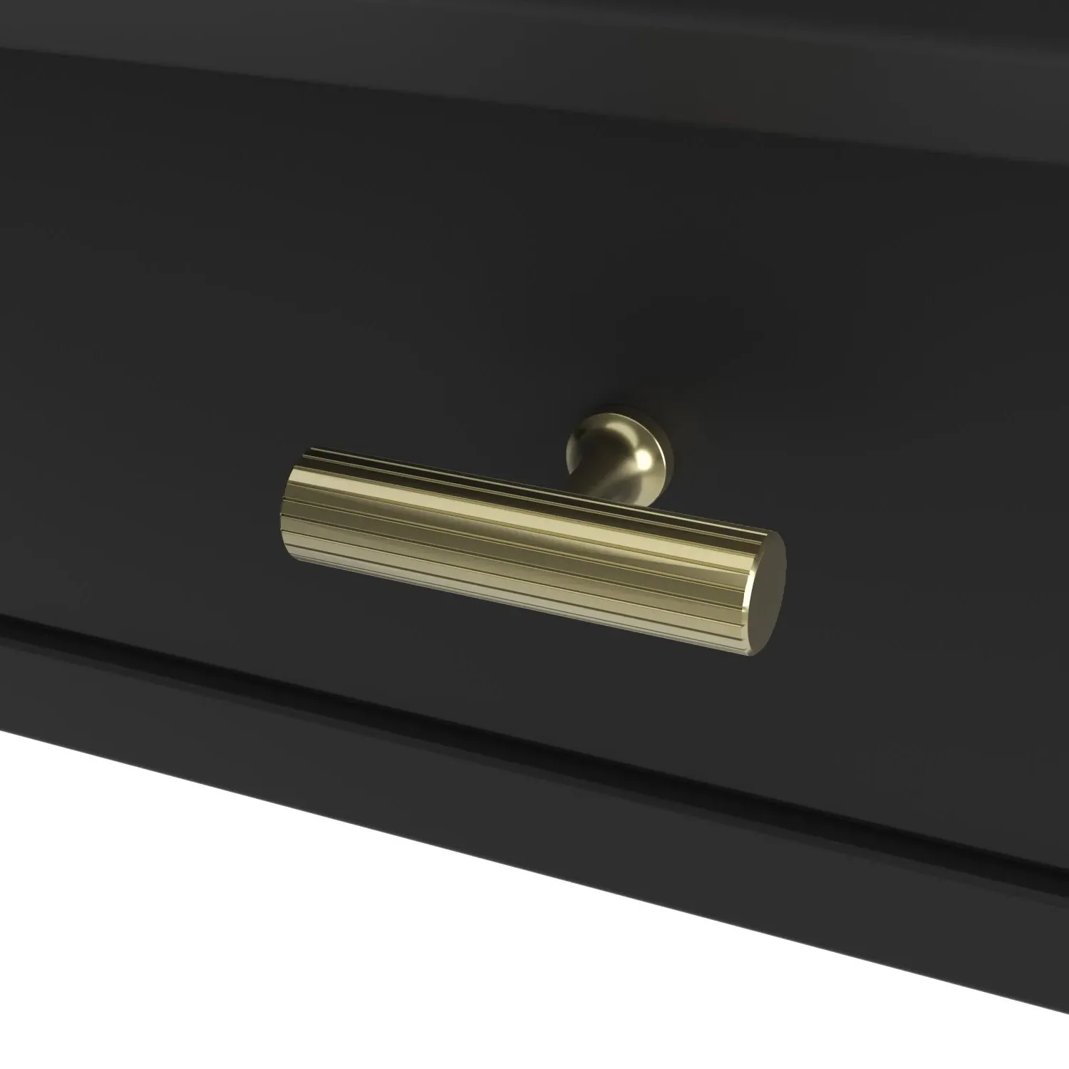 Large Console Table with Fluted Detail - Black