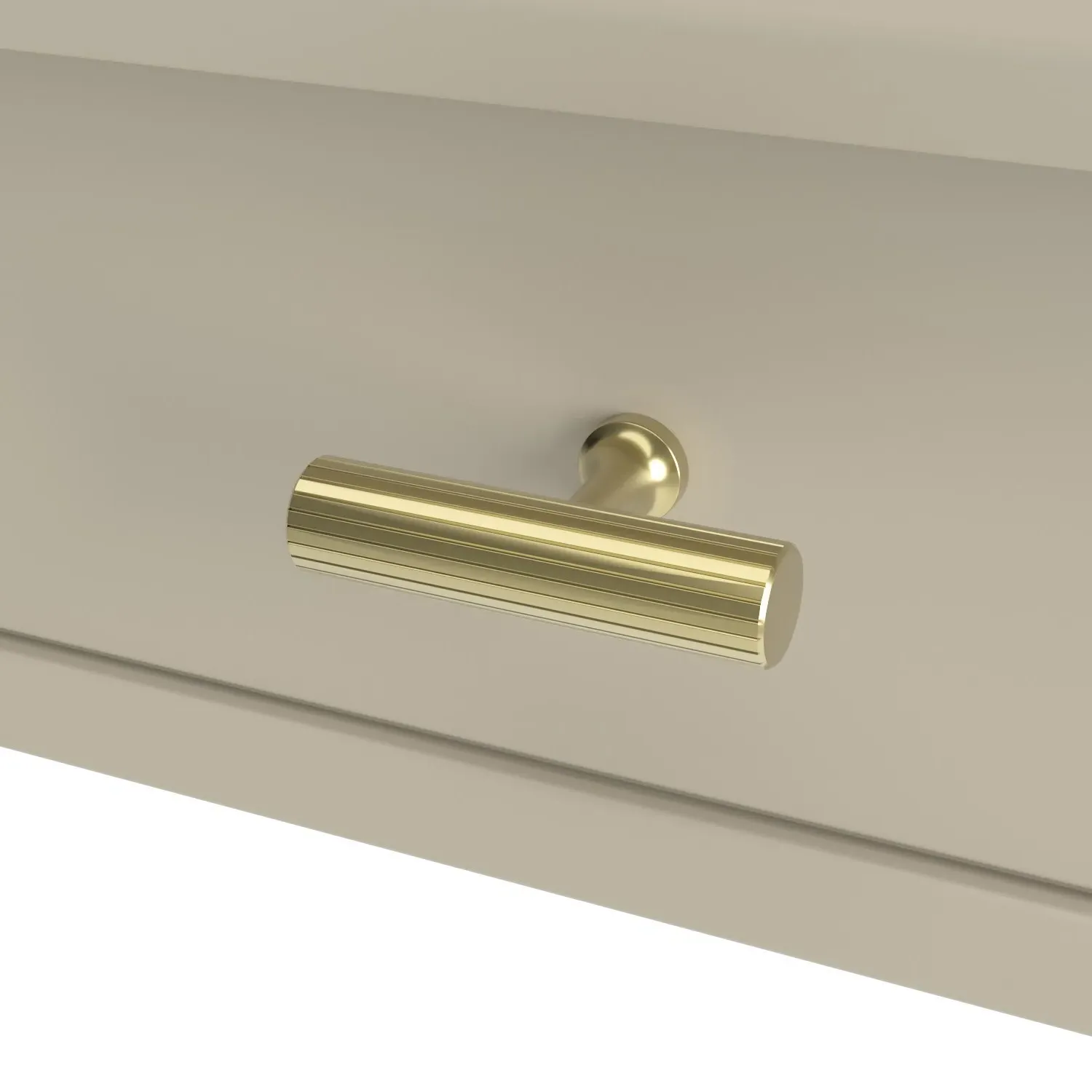 Large Console Table with Fluted Detail - Taupe