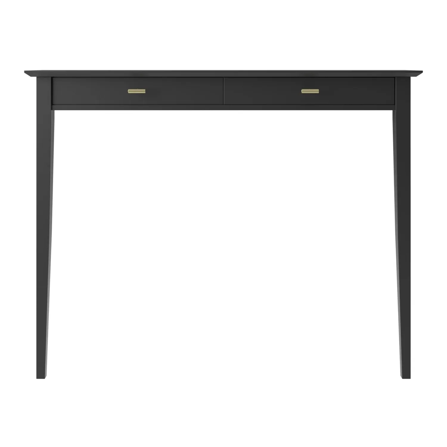 Narrow Console Table with Fluted Detail - Black