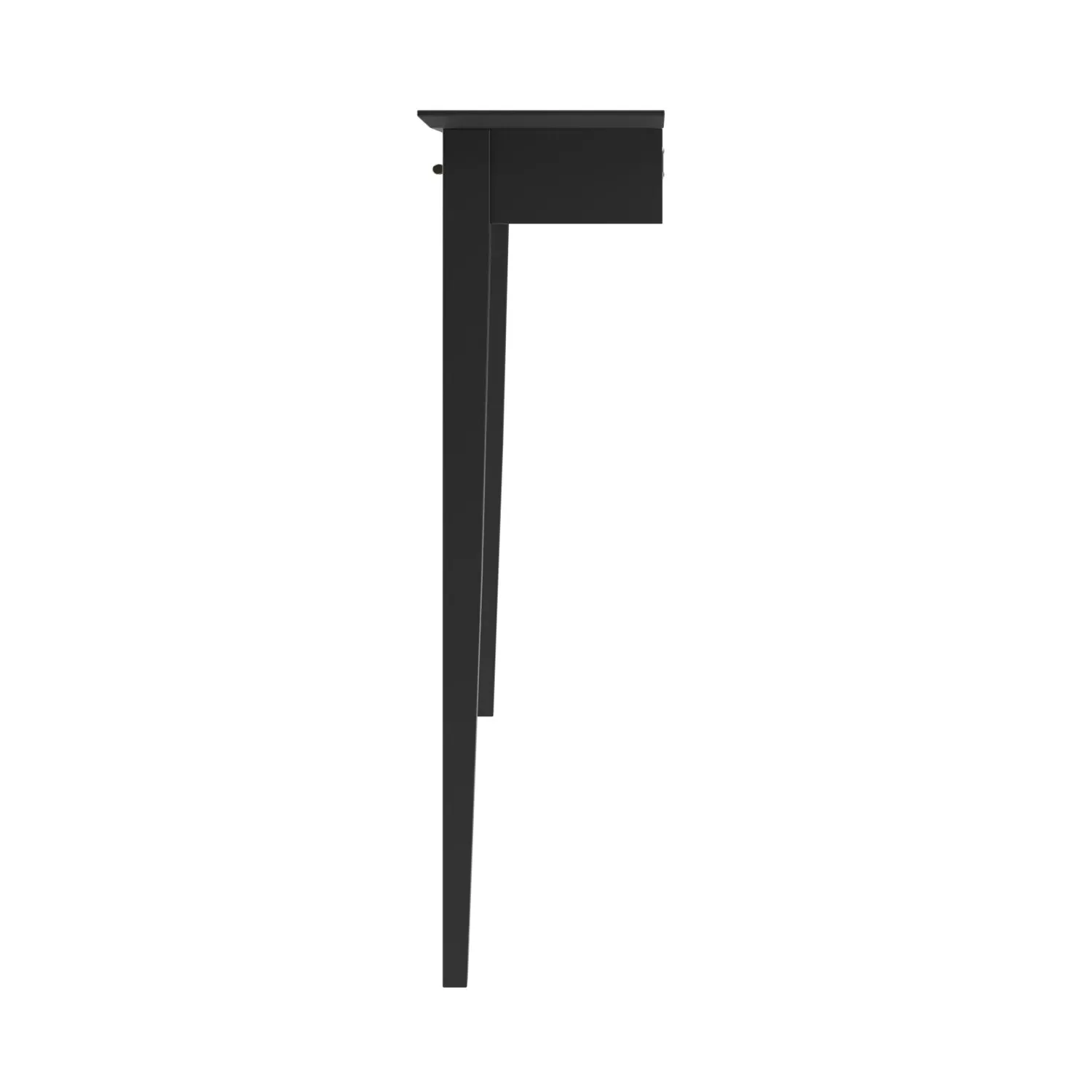 Narrow Console Table with Fluted Detail - Black