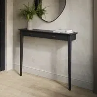 Narrow Console Table with Fluted Detail - Black