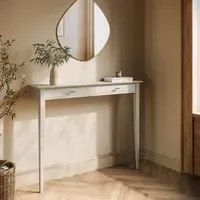 Narrow Console Table with Fluted Detail - Taupe