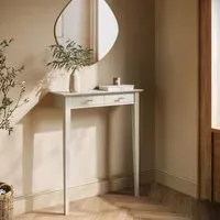 Narrow Console Table with Fluted Detail - Taupe