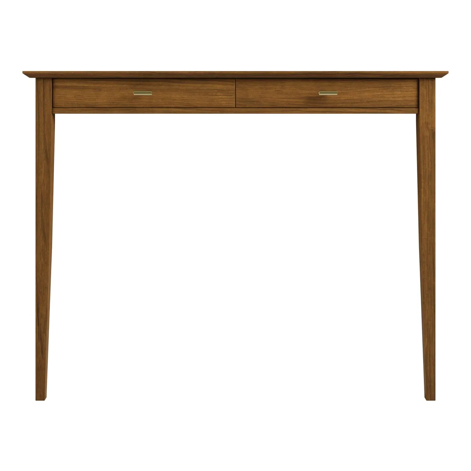 Small Console Table with Brass Handles - Brown, Walnut