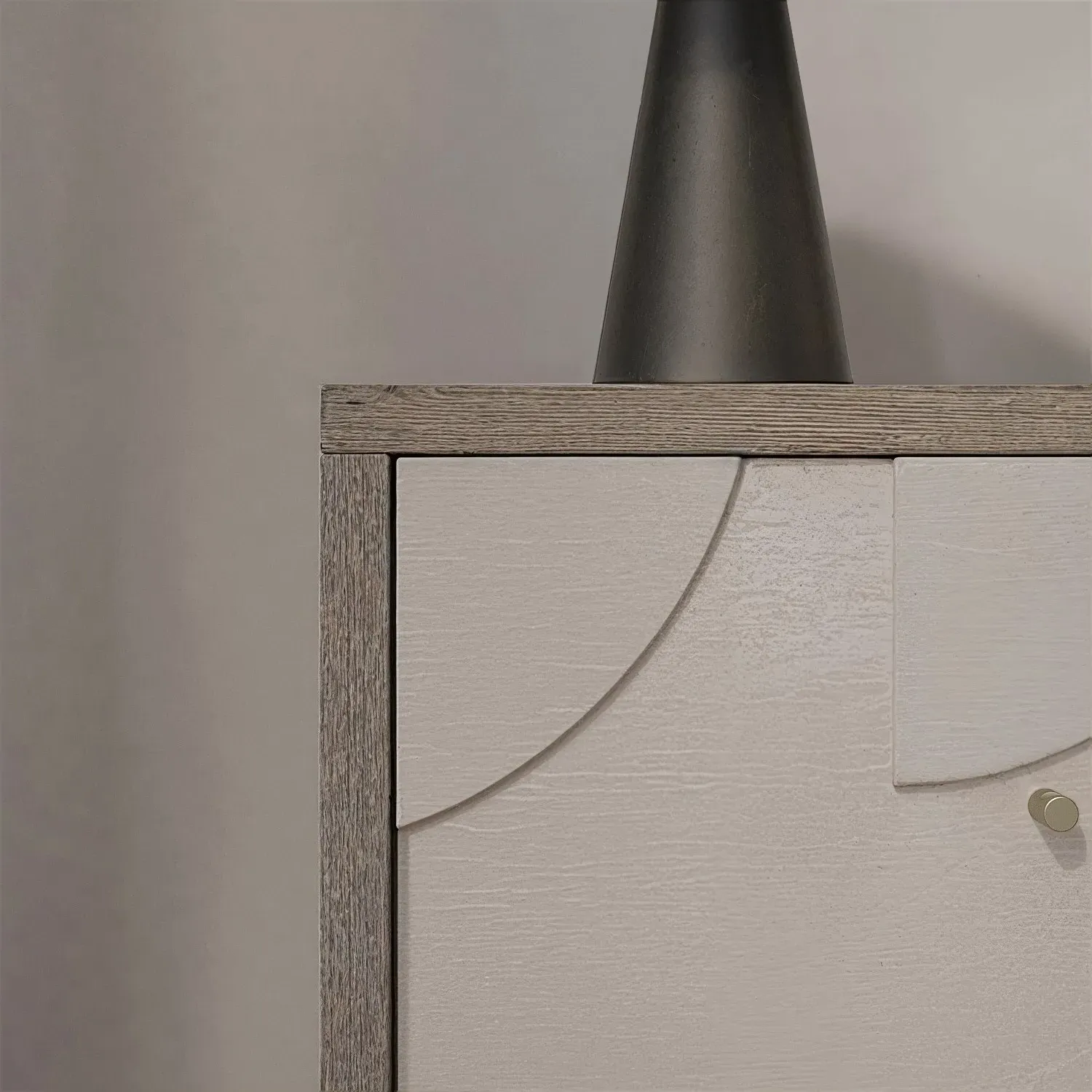 2-Drawer Bedside Table with Pattern - Wood, Mango