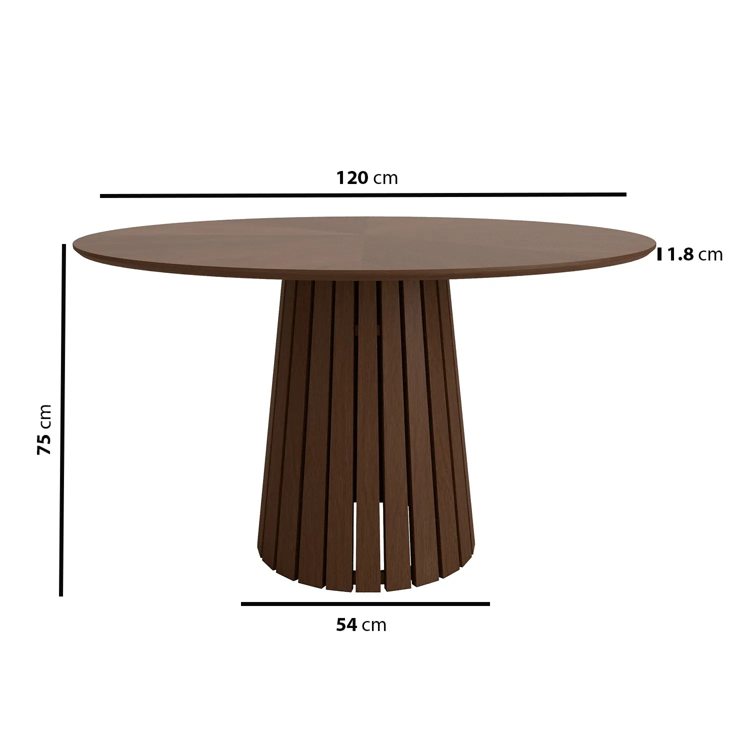 Round Dining Table Set with 4 Chairs - Walnut