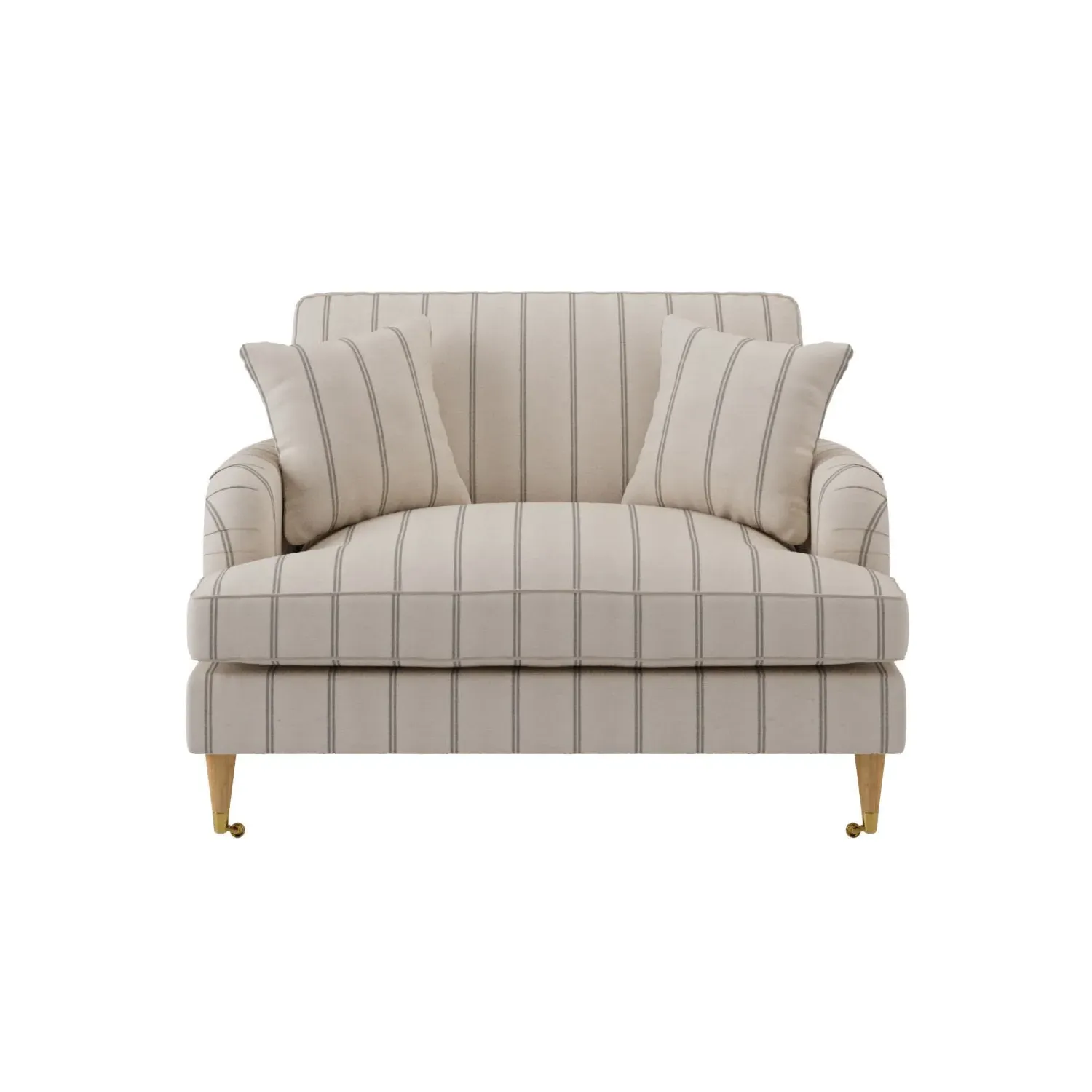 2-Seater Love Seat with Castors - Cream, Chenille