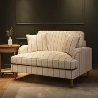 2-Seater Love Seat with Castors - Cream, Chenille