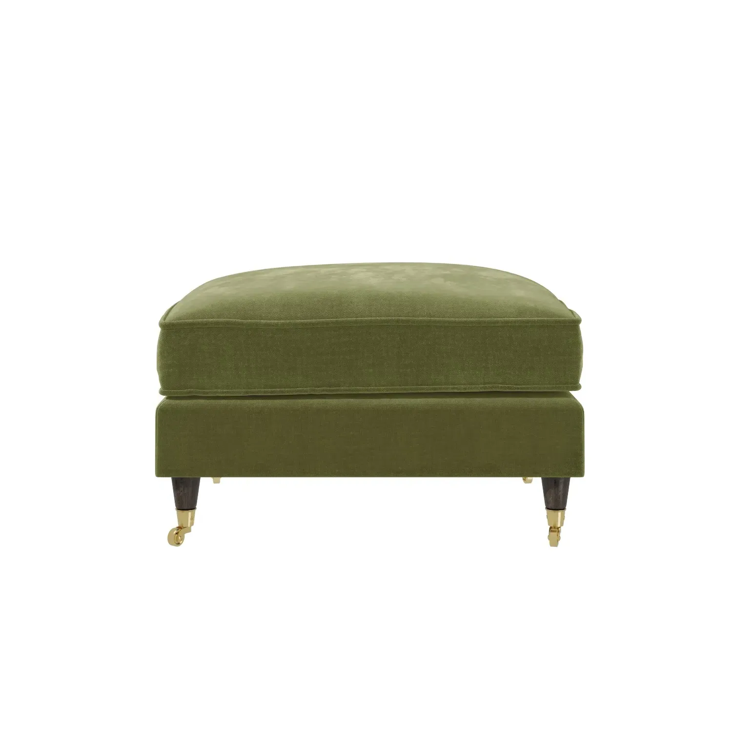 2-Seater Love Seat with Footstool - Green, Velvet