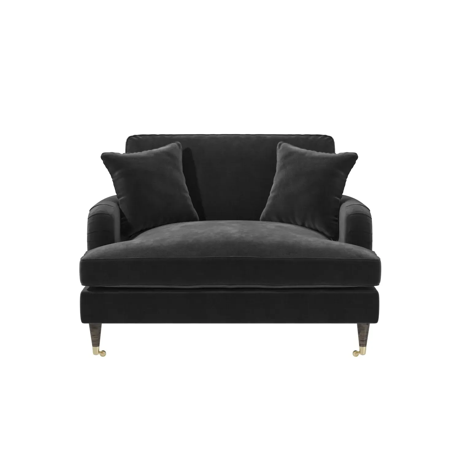 2-Seater Loveseat with Castors - Grey, Velvet