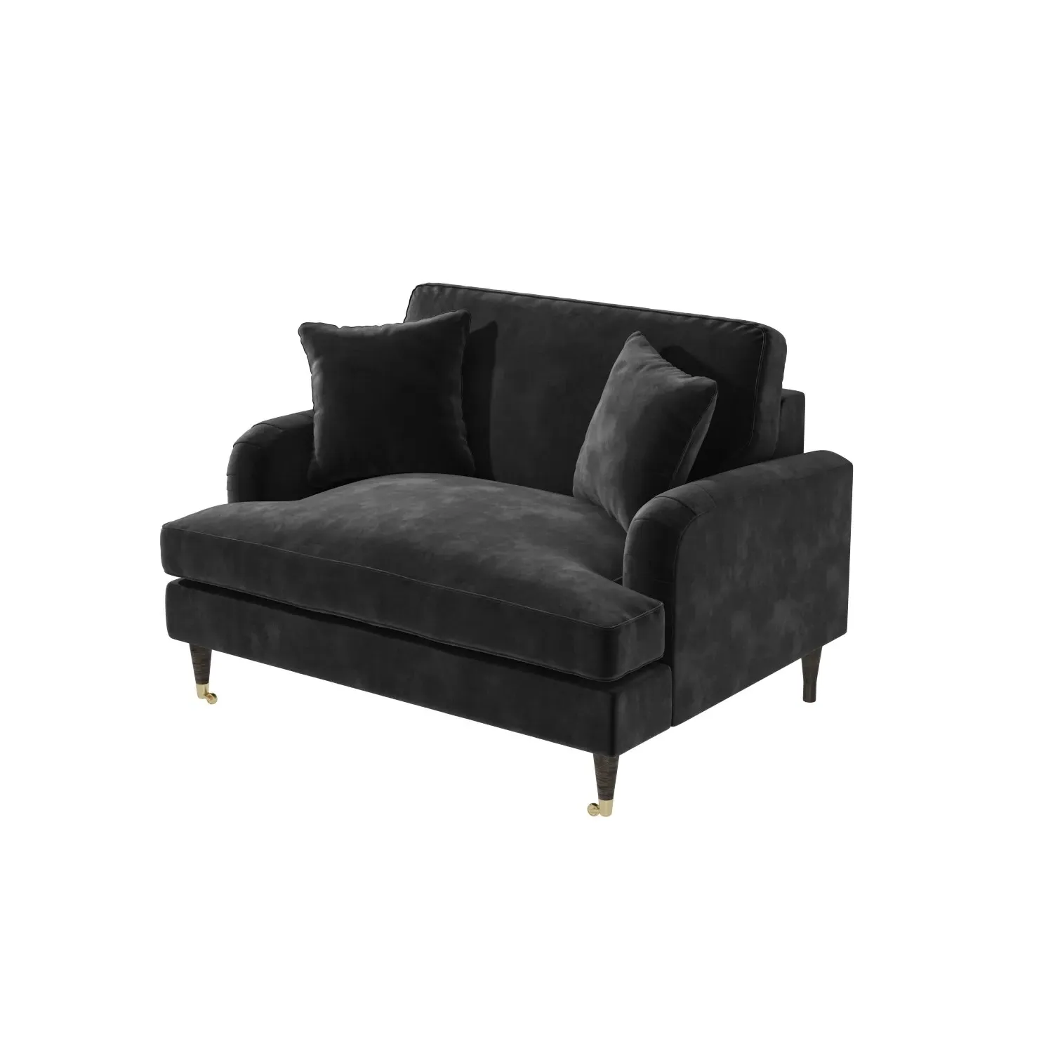2-Seater Loveseat with Castors - Grey, Velvet