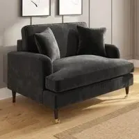 2-Seater Loveseat with Castors - Grey, Velvet