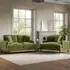2-Seater Sofa and Love Seat Set - Green, Velvet
