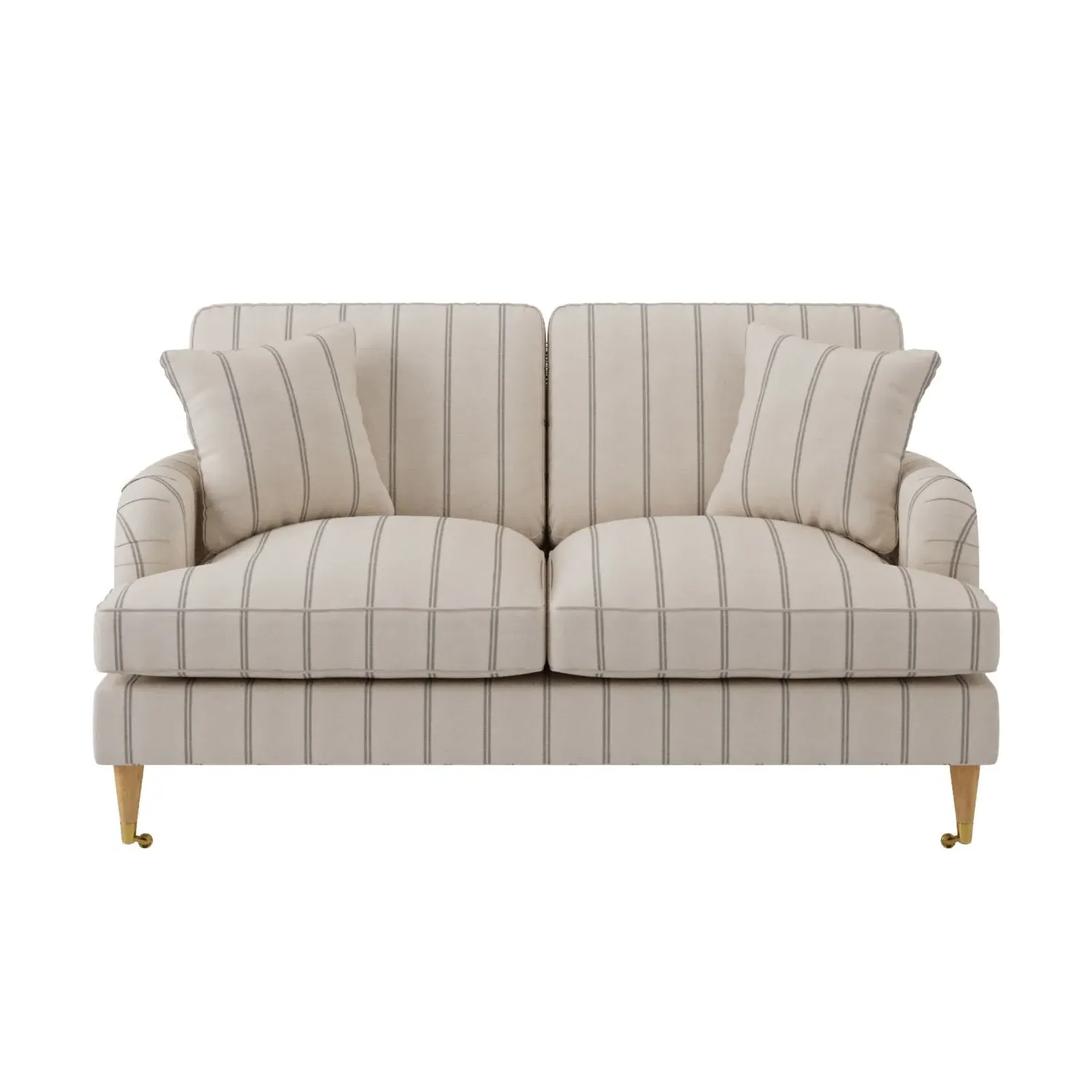 2-Seater Sofa with Castors - Cream, Chenille