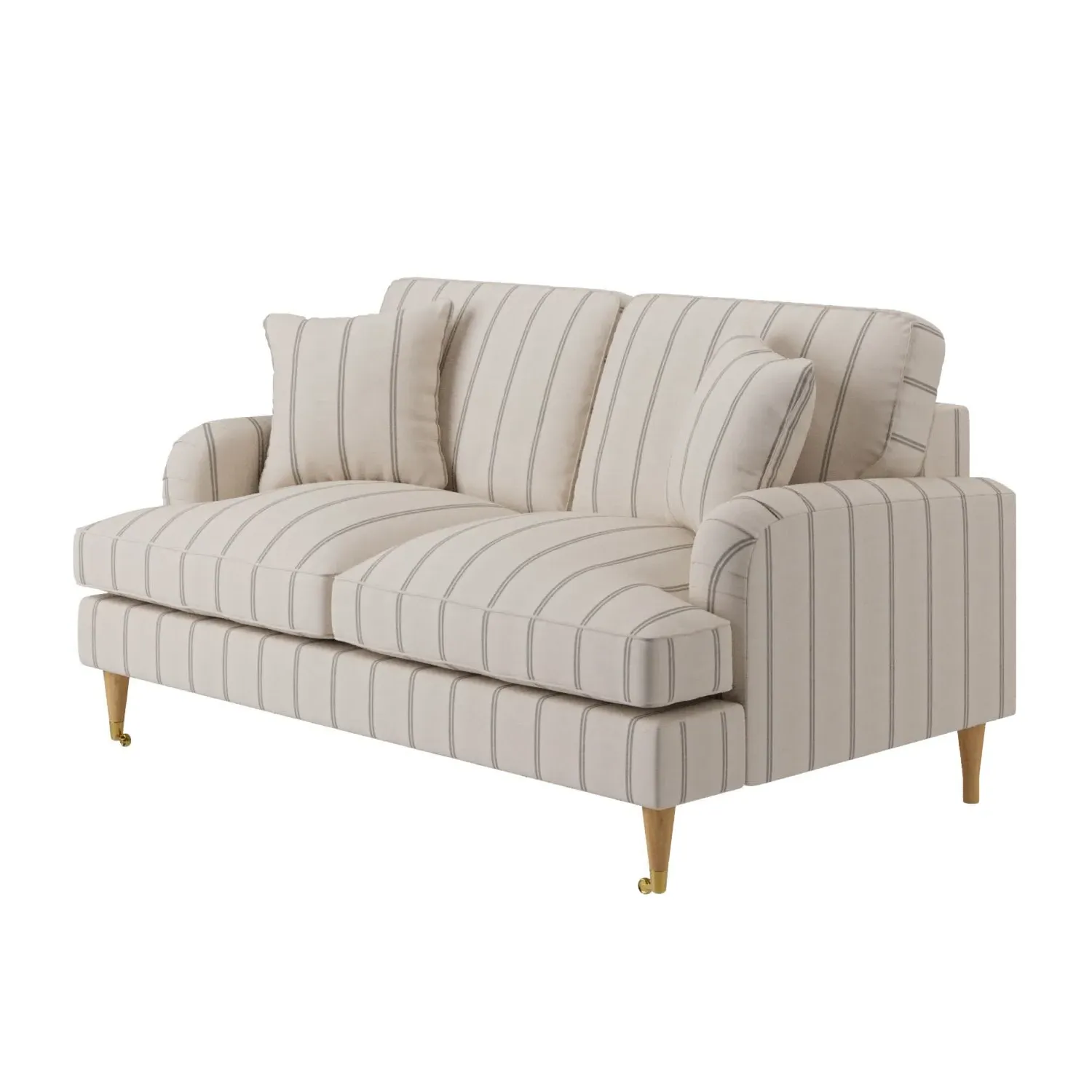2-Seater Sofa with Castors - Cream, Chenille