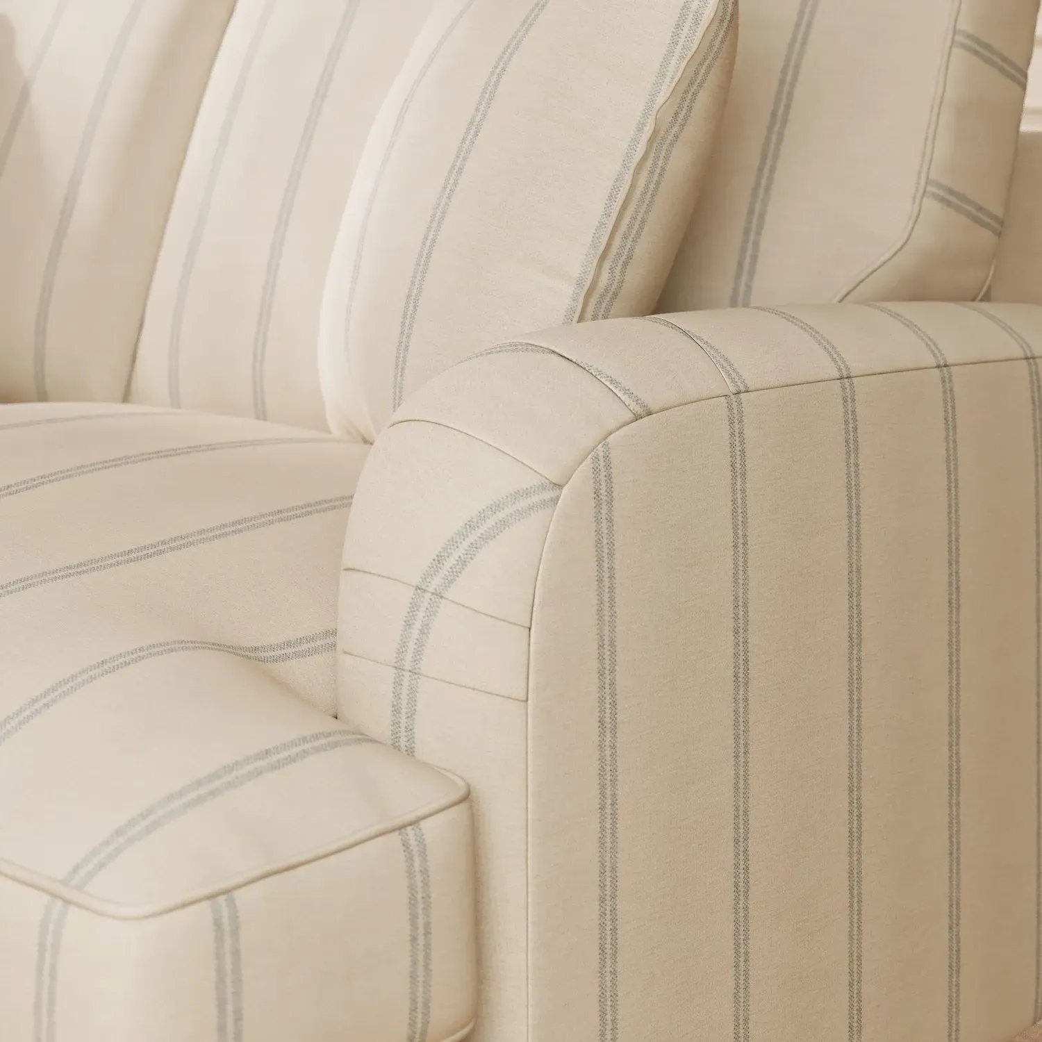2-Seater Sofa with Castors - Cream, Chenille