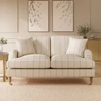 2-Seater Sofa with Castors - Cream, Chenille