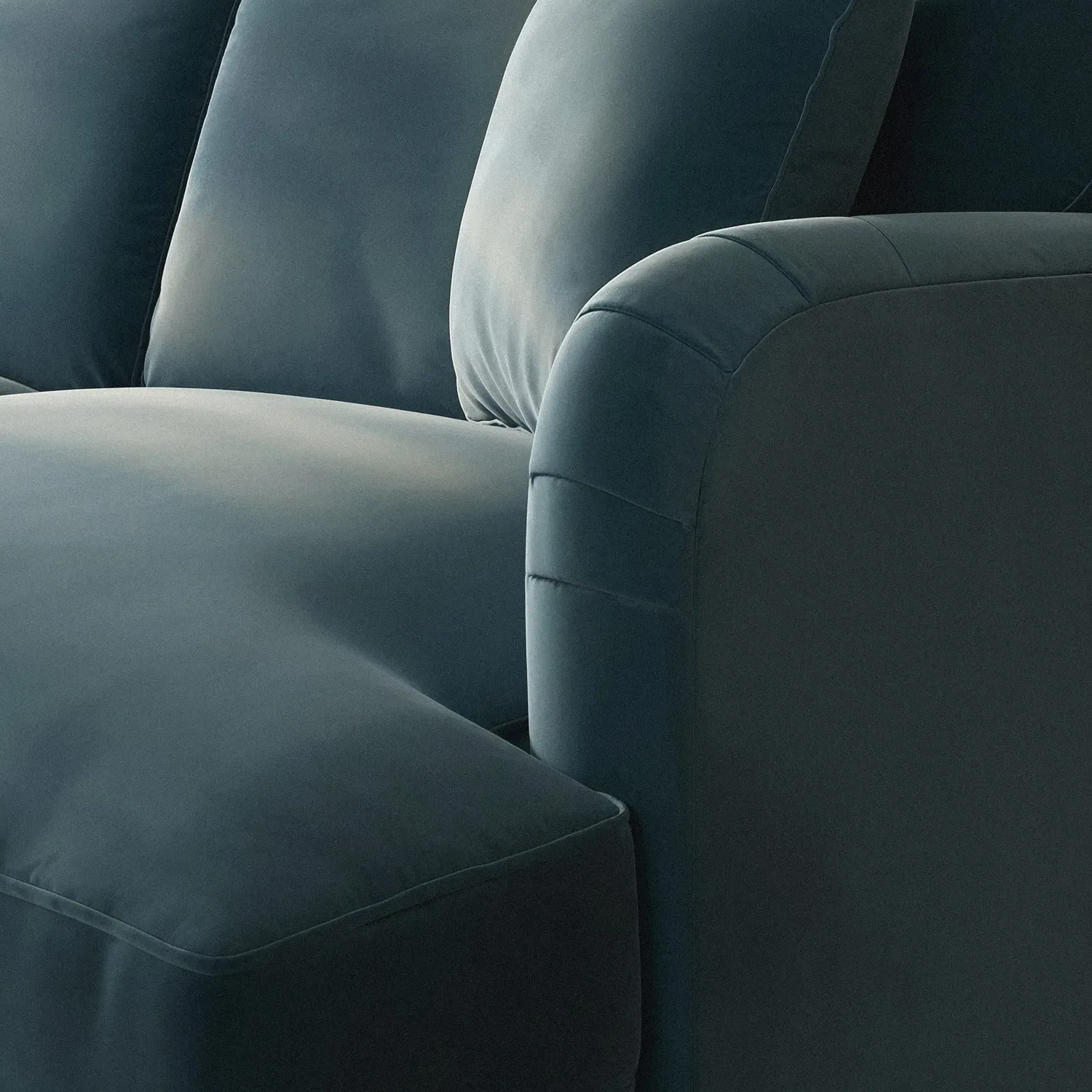 2-Seater Sofa with Scatter Cushions - Blue, Velvet