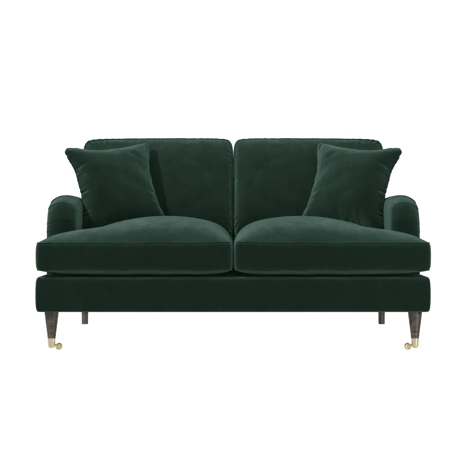 2-Seater Sofa with Scatter Cushions - Green, Velvet