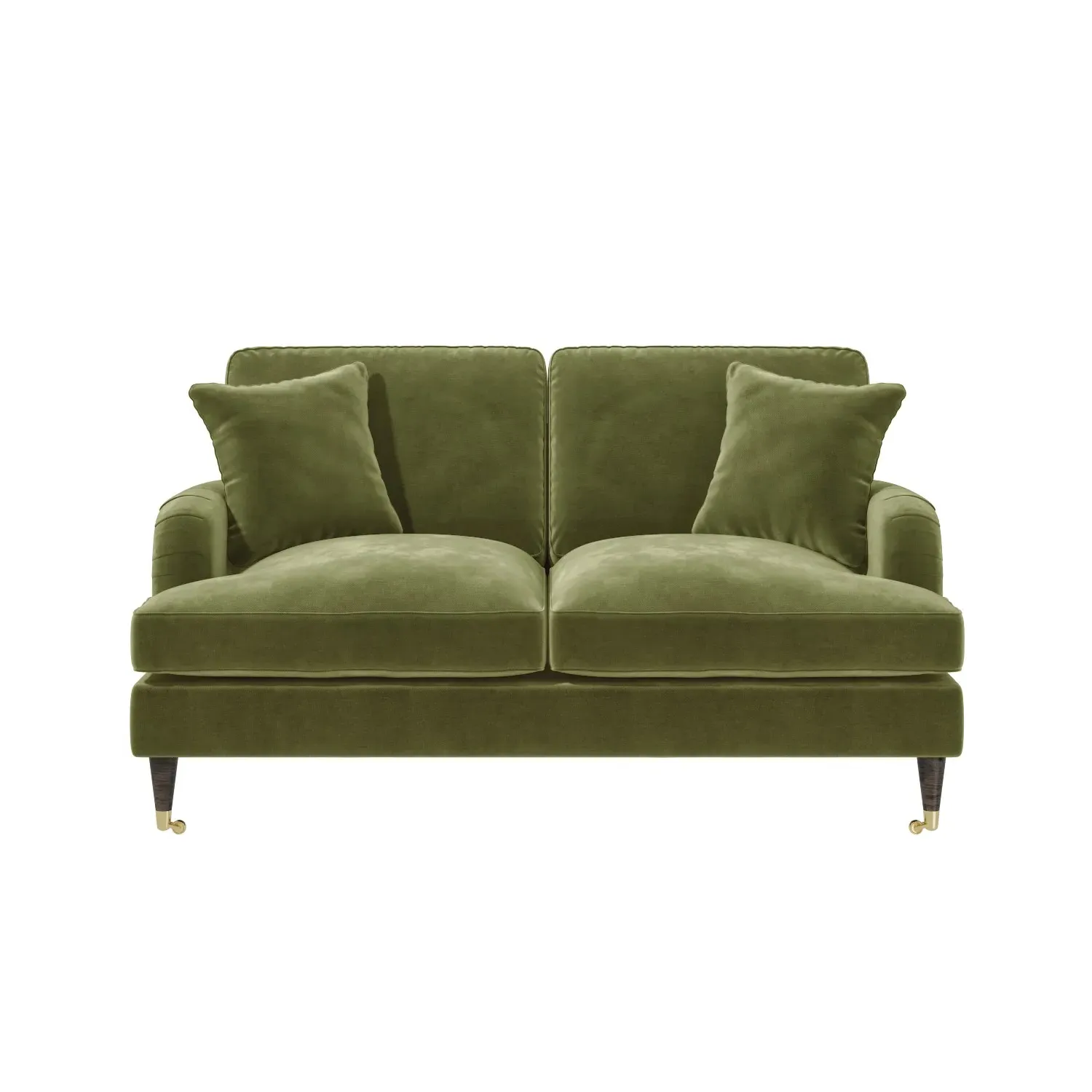 2-Seater Sofa with Scatter Cushions - Green, Velvet