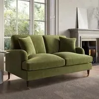2-Seater Sofa with Scatter Cushions - Green, Velvet