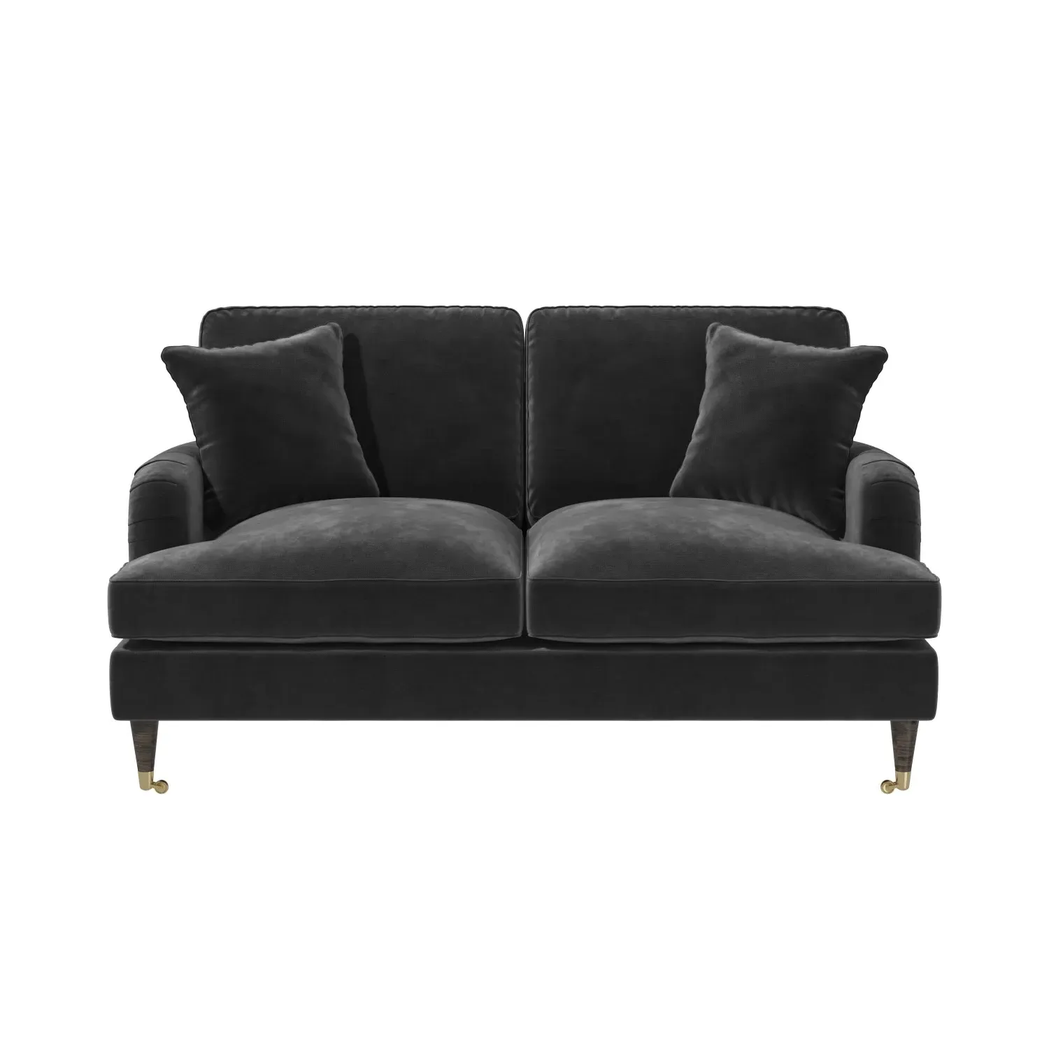 2-Seater Sofa with Scatter Cushions - Grey, Velvet
