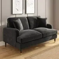 2-Seater Sofa with Scatter Cushions - Grey, Velvet