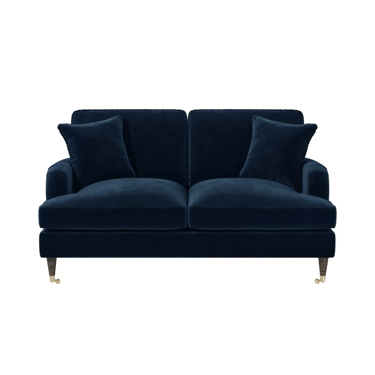 2-Seater Sofa with Scatter Cushions - Navy, Velvet