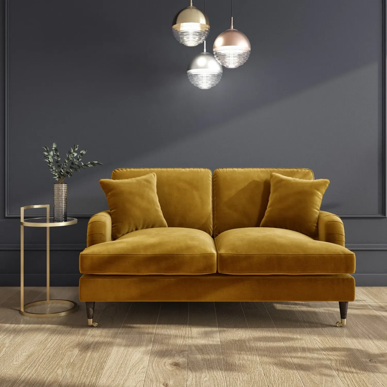 3-Seater & 2-Seater Sofa Set - Mustard, Velvet