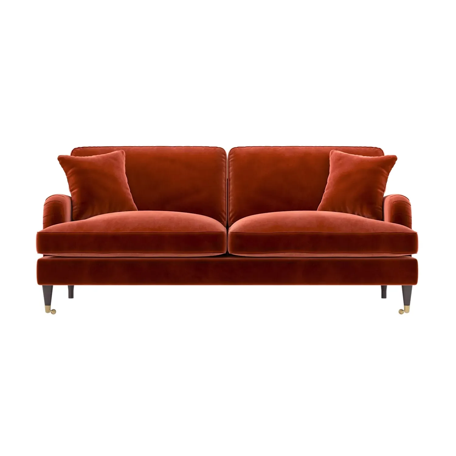 3-Seater Sofa and Armchair Set - Orange, Velvet