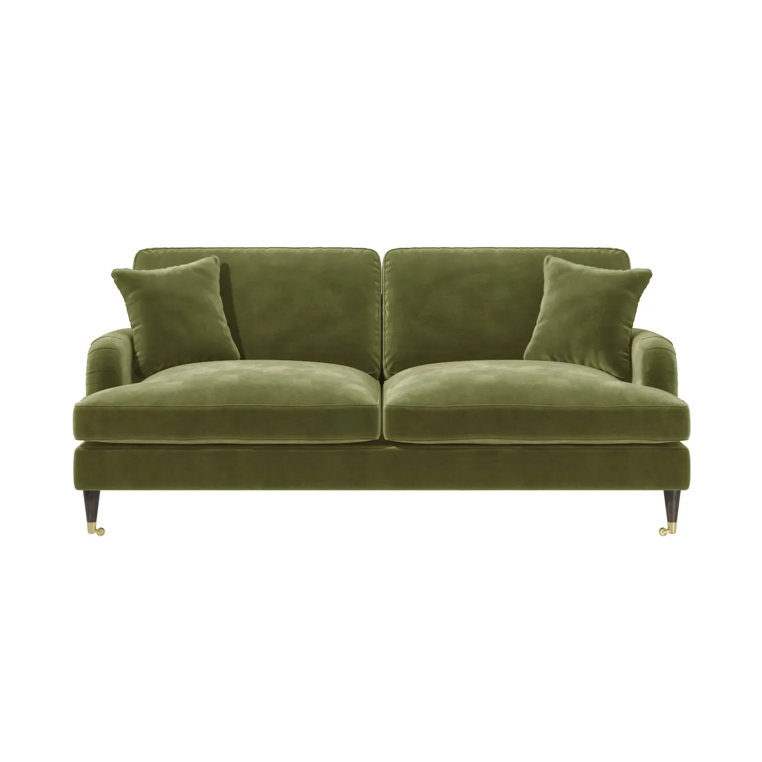 3-Seater Sofa Bundle with Footstool - Green, Velvet