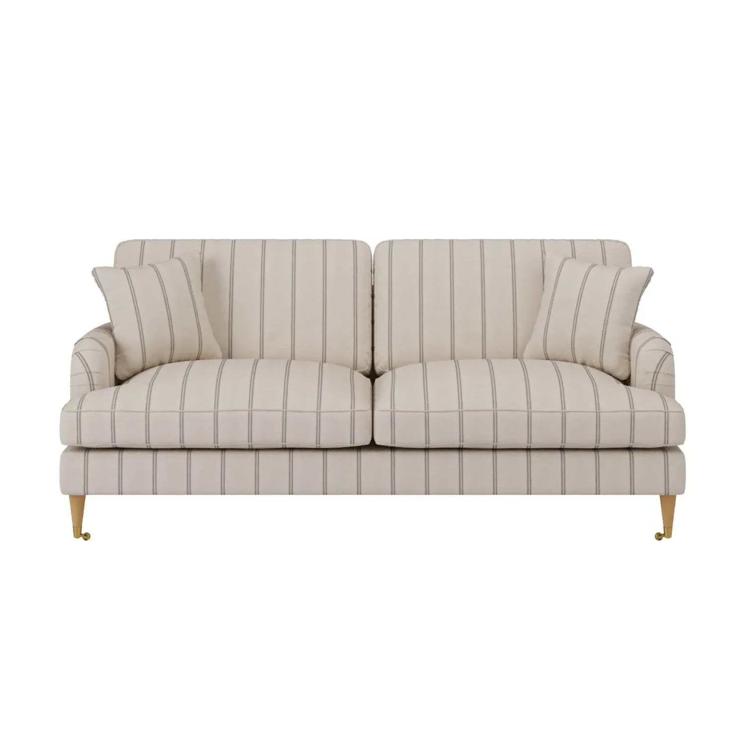 3-Seater Sofa with Castors - Cream, Chenille