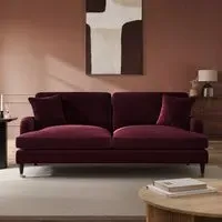 3-Seater Sofa with Scatter Cushions - Burgundy, Velvet