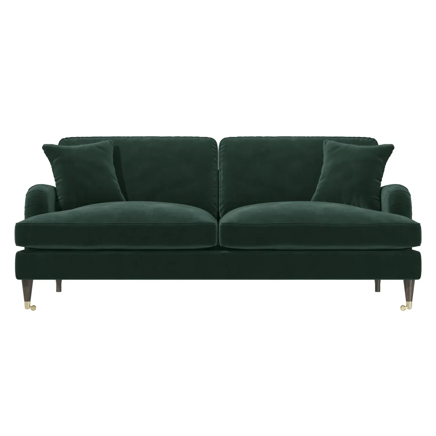 3-Seater Sofa with Scatter Cushions - Green, Velvet