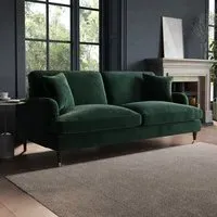 3-Seater Sofa with Scatter Cushions - Green, Velvet