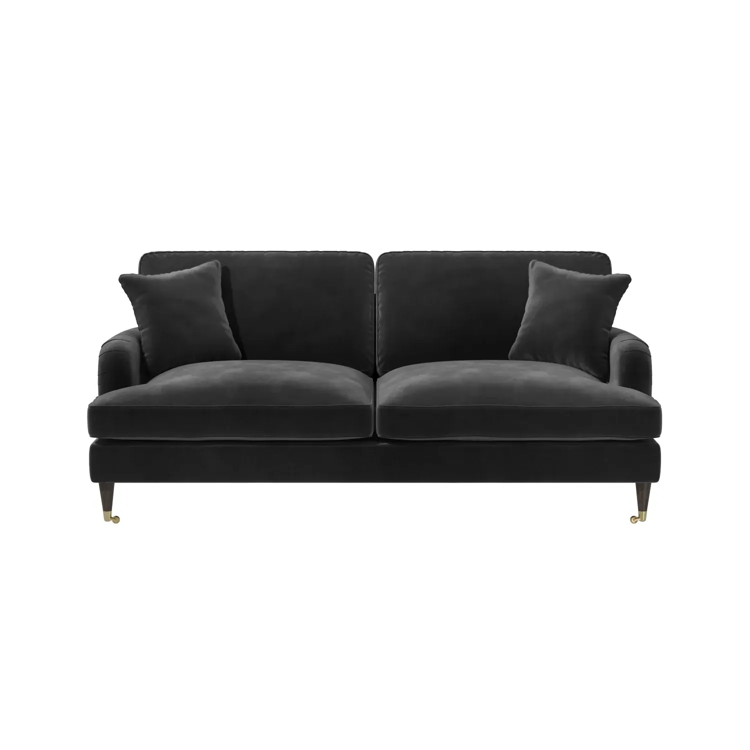 3-Seater Sofa with Scatter Cushions - Grey, Velvet