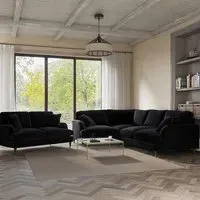 4-Seater Corner Sofa Set with 2-Seater - Black