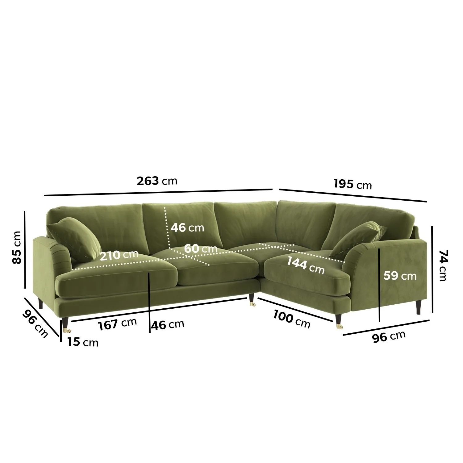 4-Seater Corner Sofa Set with 2-Seater - Green