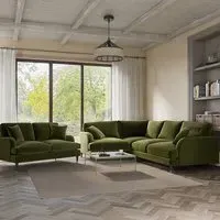4-Seater Corner Sofa Set with 2-Seater - Green