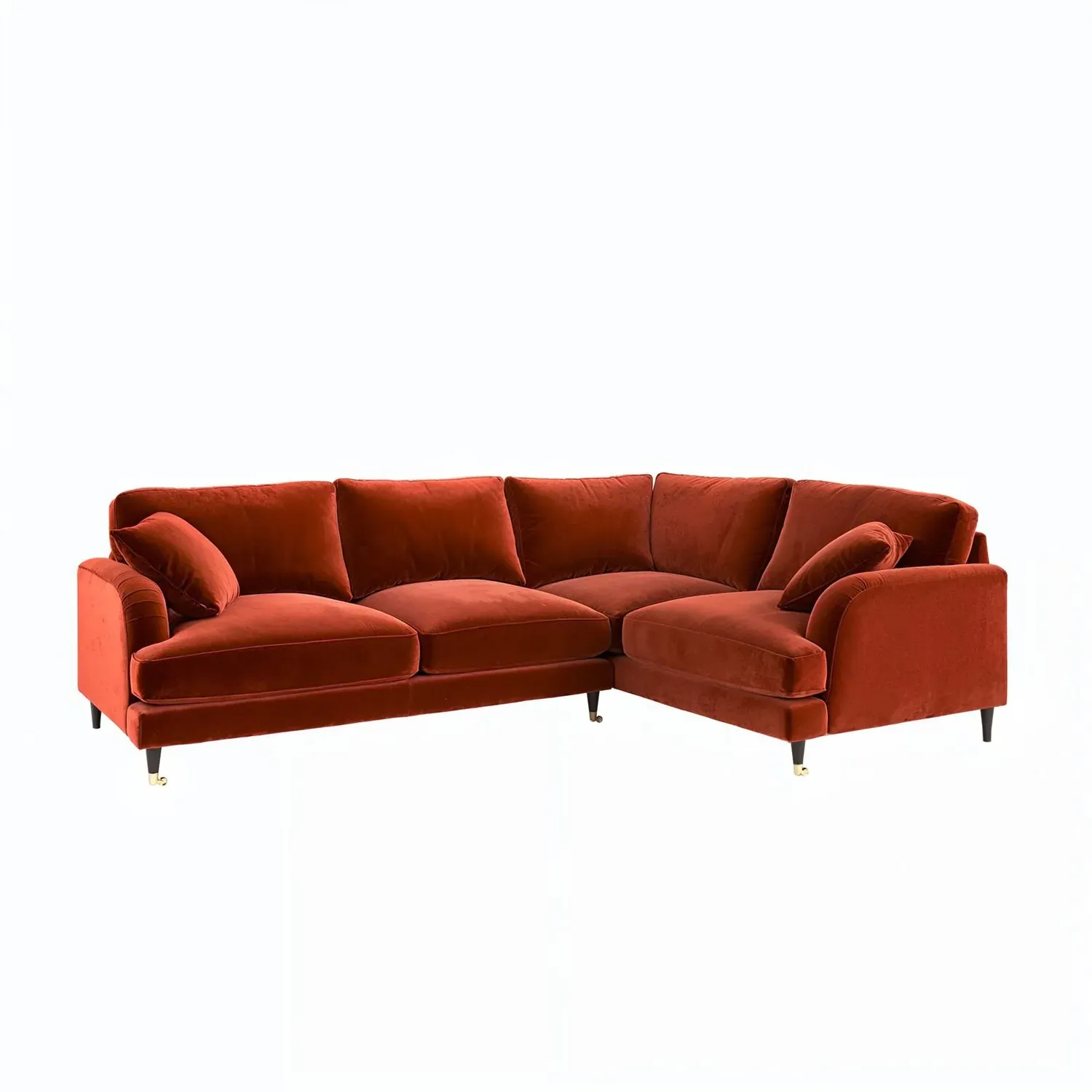 4-Seater Left Corner Sofa with Castors - Orange