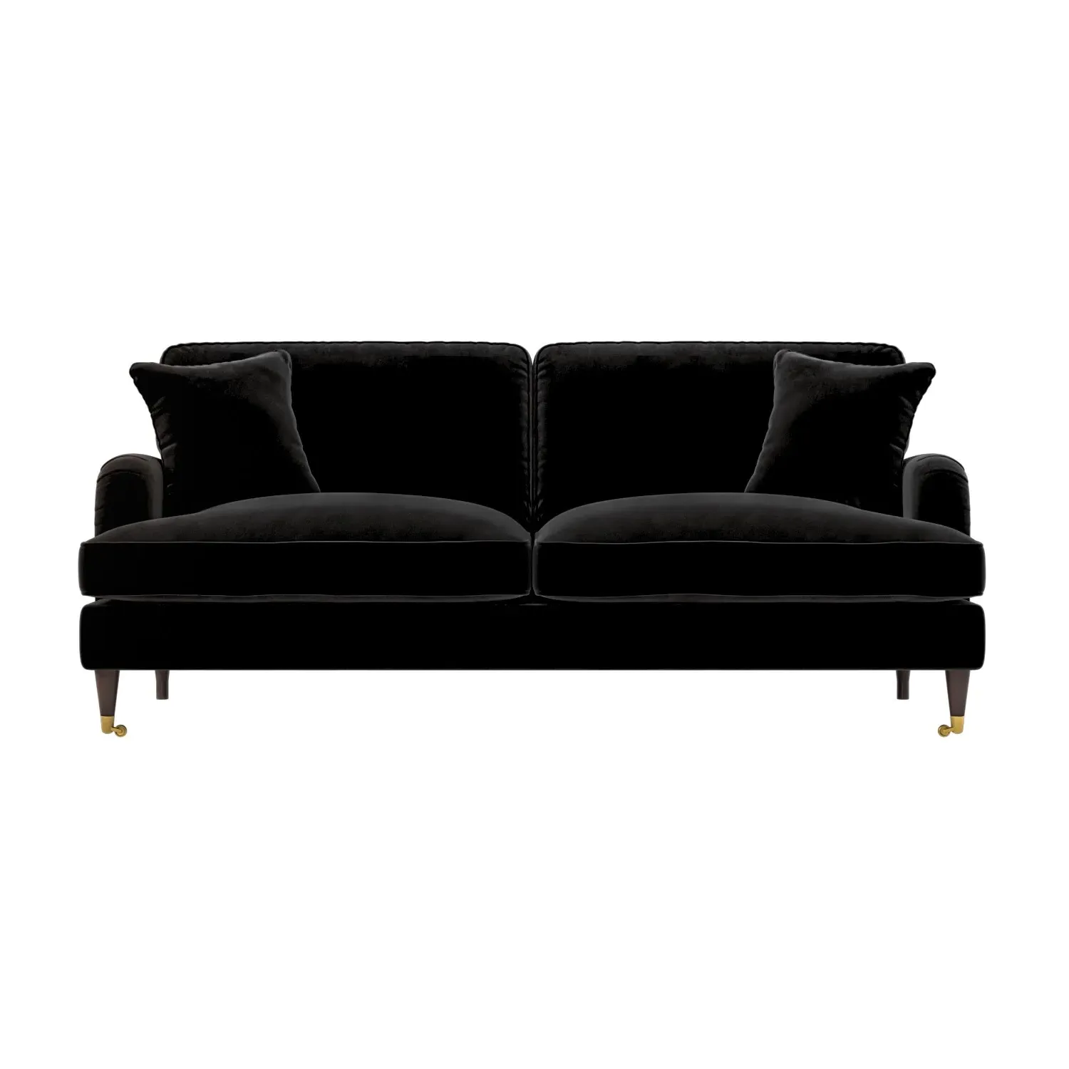 4-Seater Sofa with Scatter Cushions - Black, Velvet