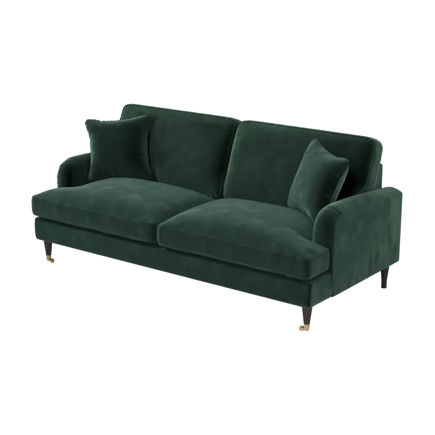 4-Seater Sofa with Scatter Cushions - Green, Velvet