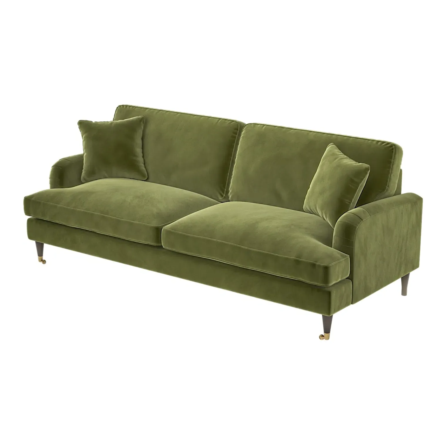 4-Seater Sofa with Scatter Cushions - Green, Velvet