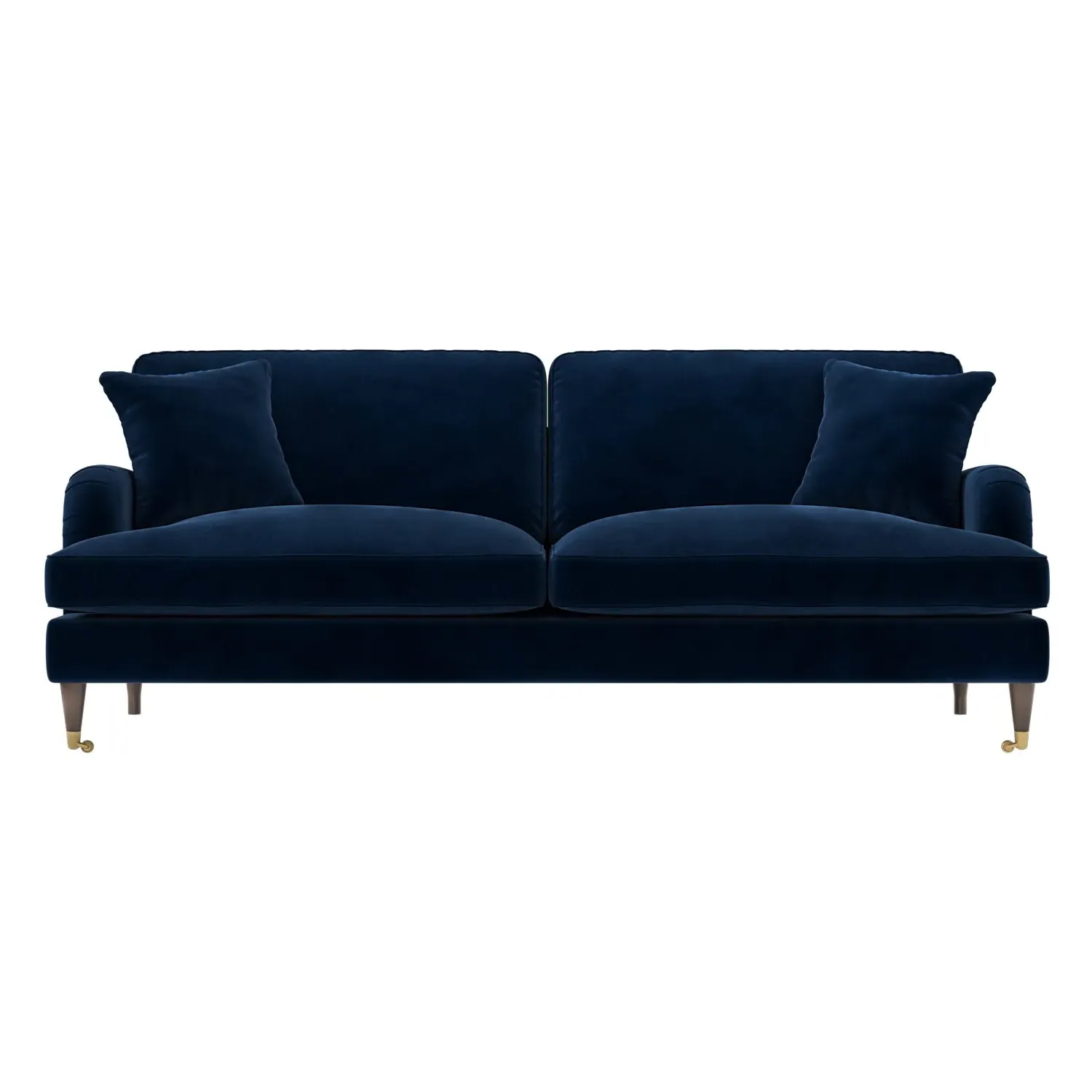 4-Seater Sofa with Scatter Cushions - Navy, Velvet