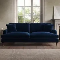 4-Seater Sofa with Scatter Cushions - Navy, Velvet