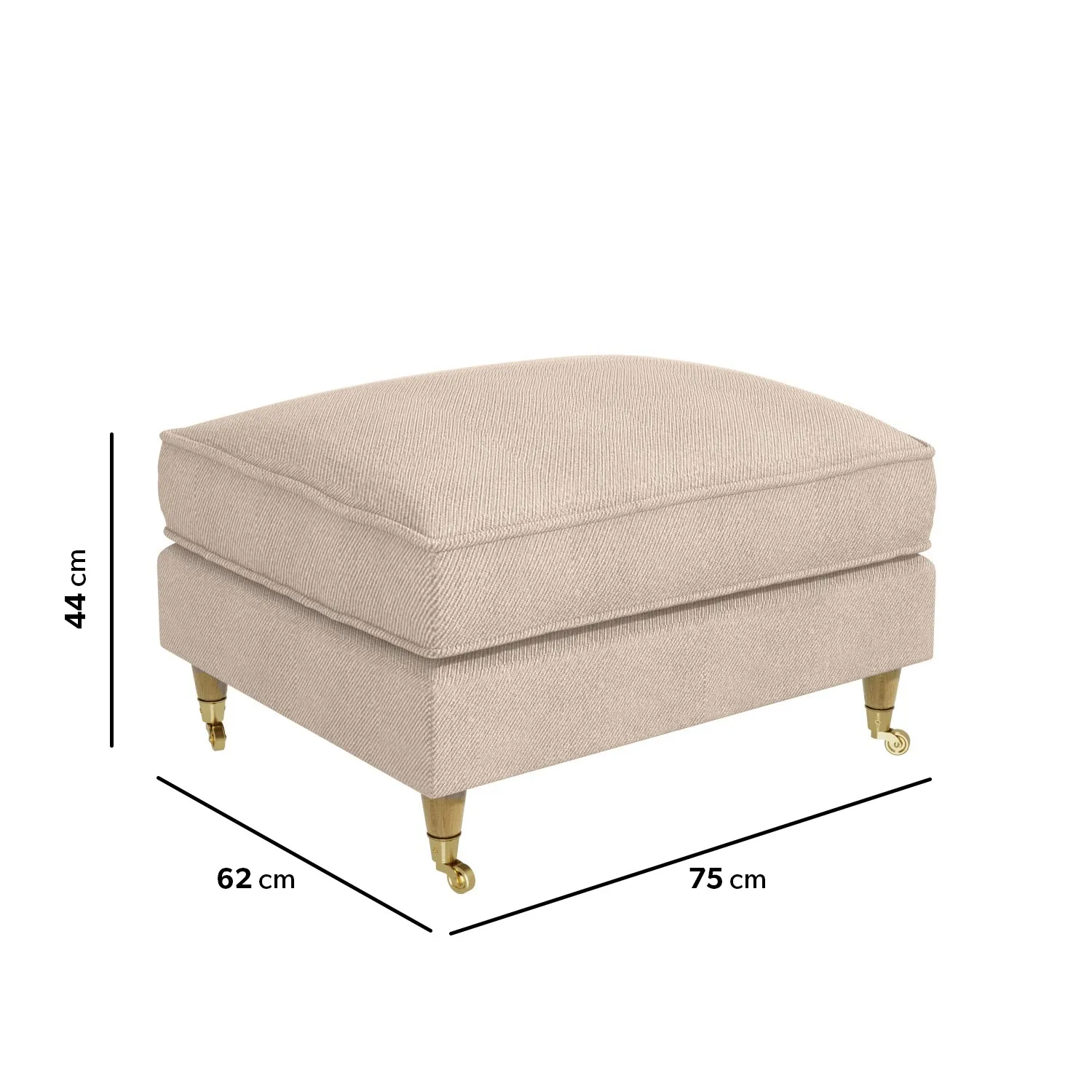 Armchair and Footstool Set - Beige, Fabric