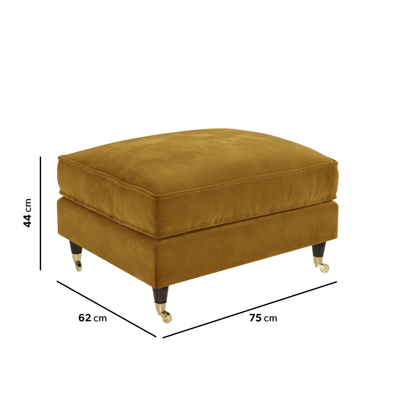 Armchair and Footstool Set - Mustard, Velvet