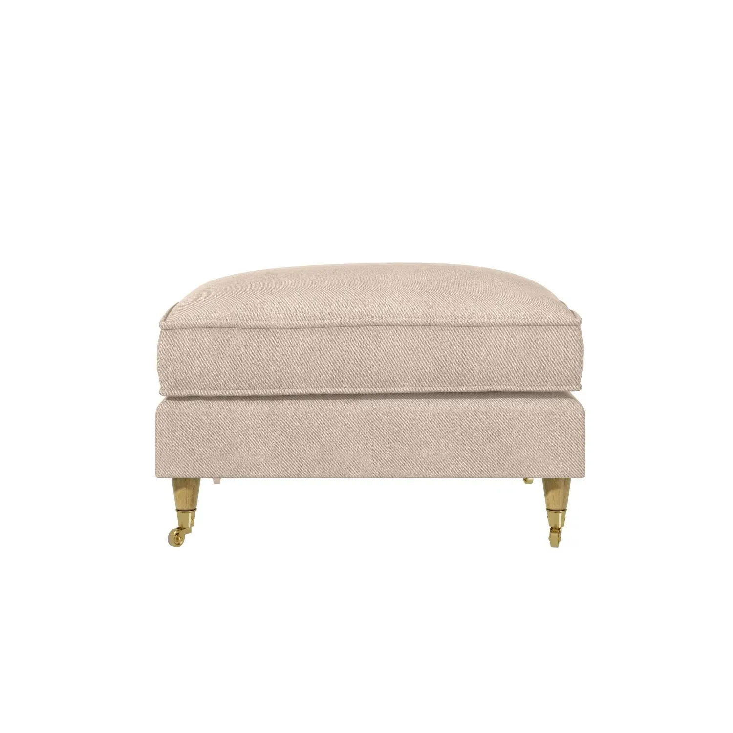 Large Footstool with Castors - Beige, Woven