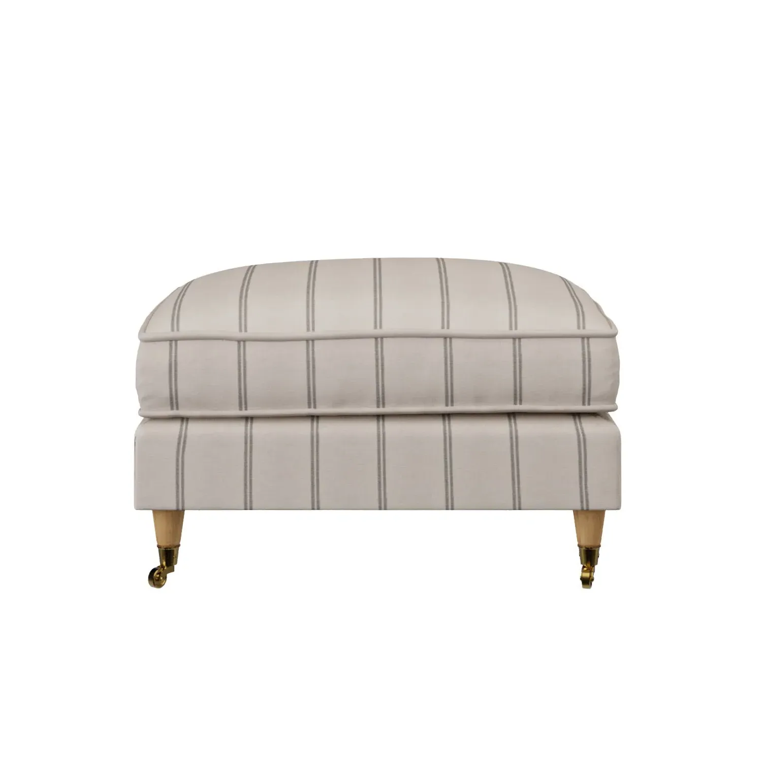 Large Footstool with Wheels - Cream, Chenille