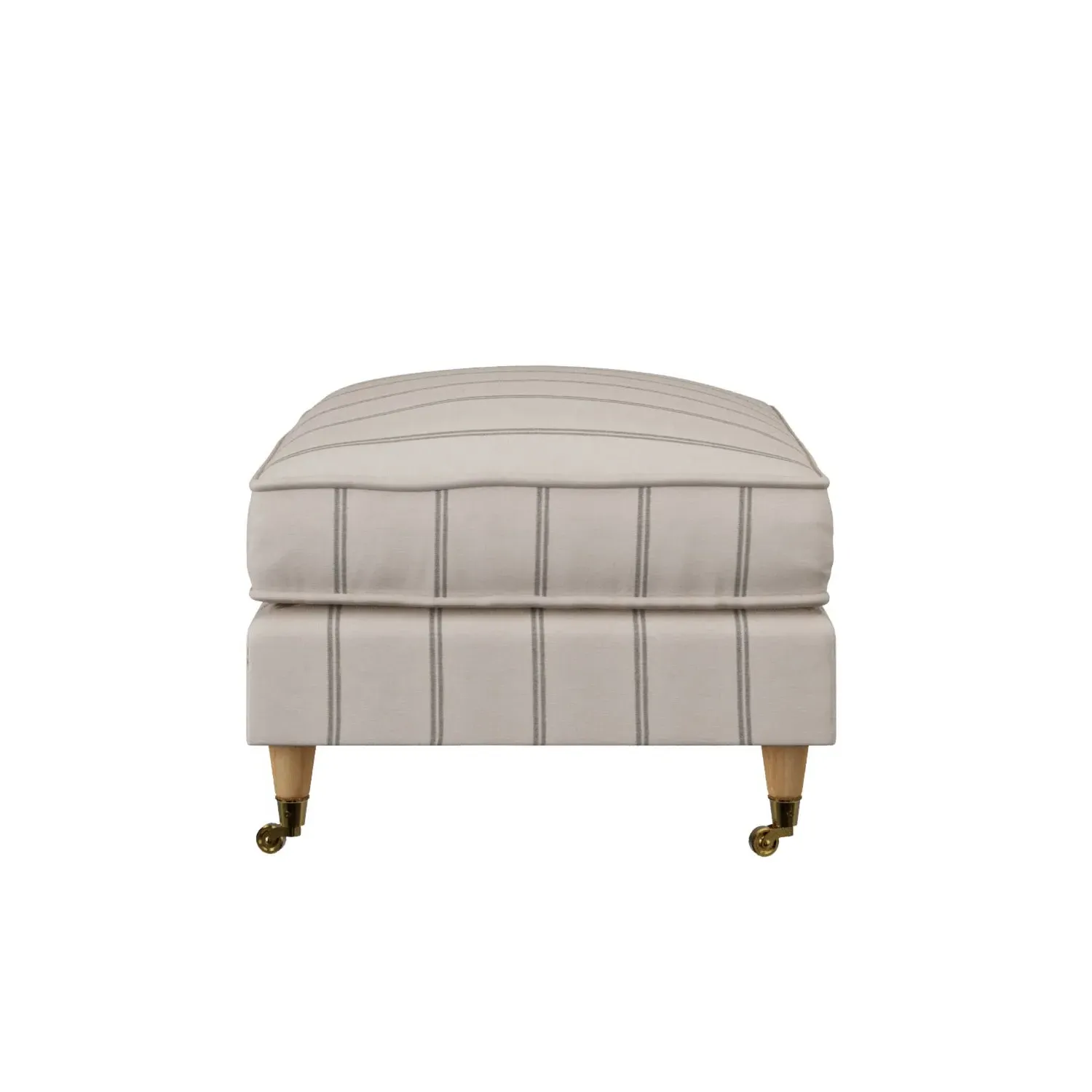 Large Footstool with Wheels - Cream, Chenille